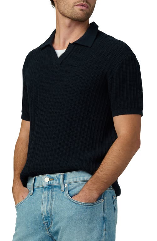 Joe's Textured Johnny Collar Polo In True Navy