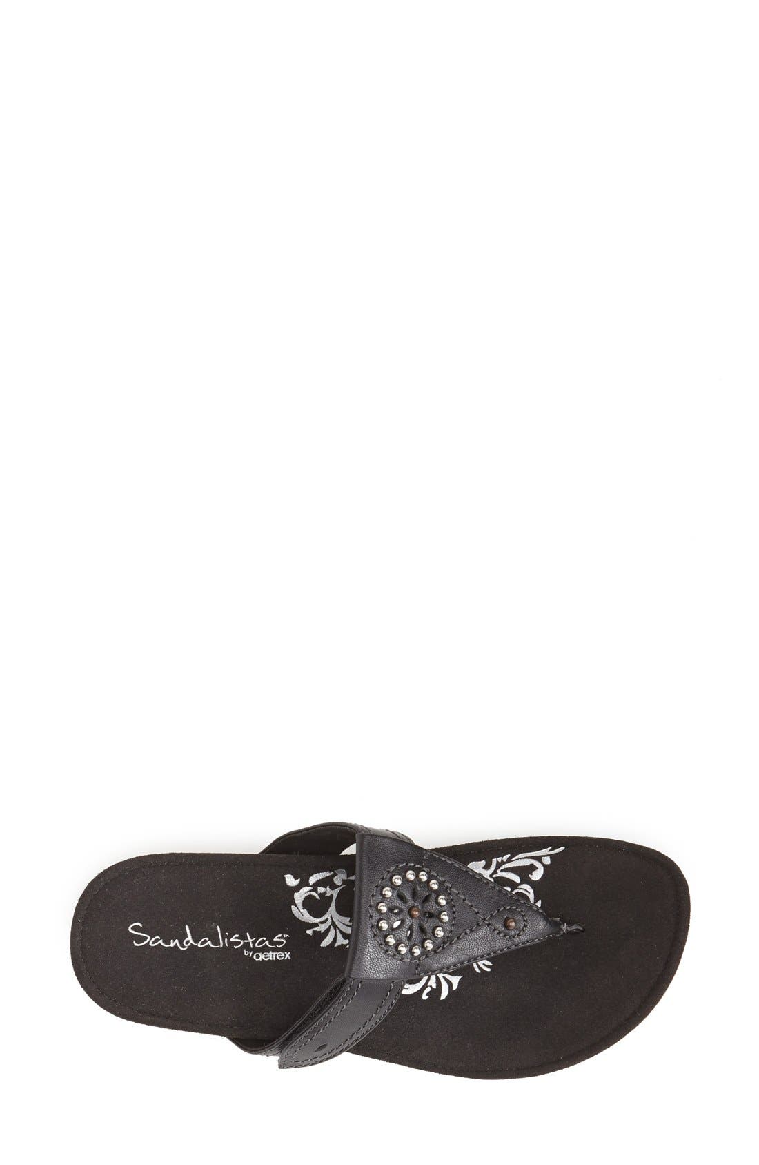 Aetrex 'Emily' Leather Thong Sandal, Alternate, color, 