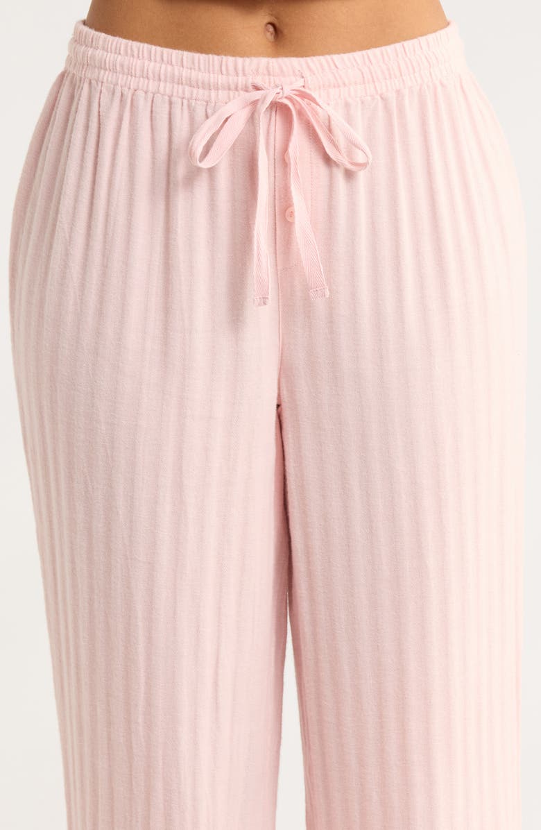 Papinelle Herringbone Supersoft Brushed Organic Cotton Pajamas, Alternate, color, Papinelle Pink