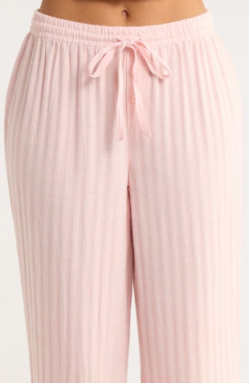 Papinelle Herringbone Supersoft Brushed Organic Cotton Pajamas In Pink