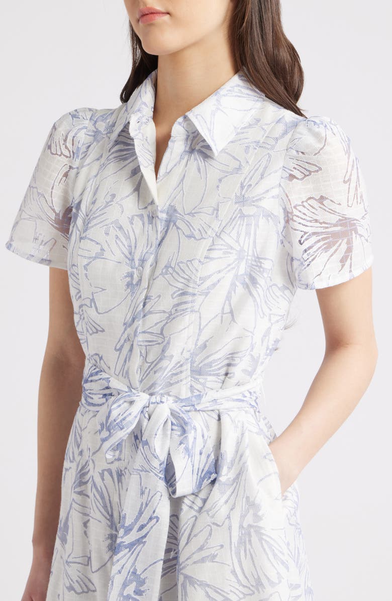 Anne Klein Floral Short Sleeve Shirtdress, Alternate, color, 