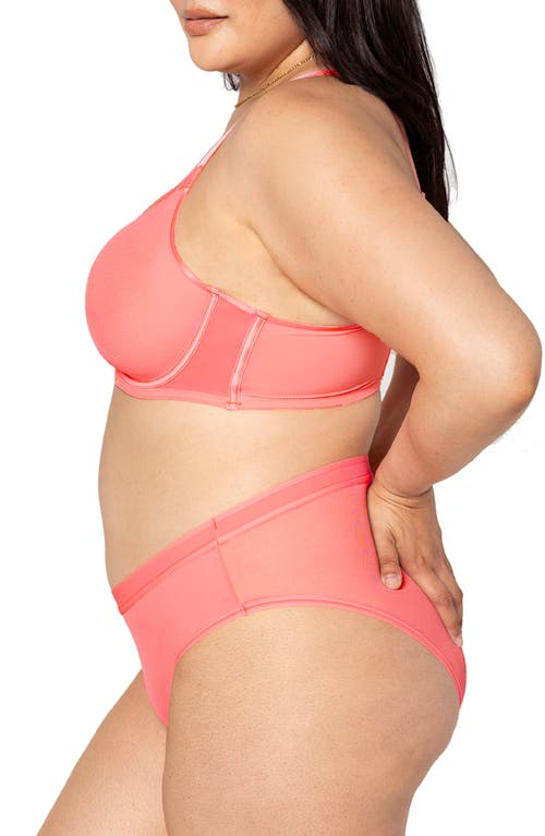 Shop Curvy Couture Full Figure Mesh Underwire Bra In Sunset Glow