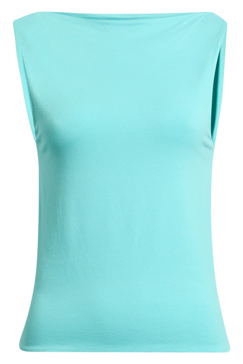 Backless Twist Jersey Top, Main, color, TURQUOISE