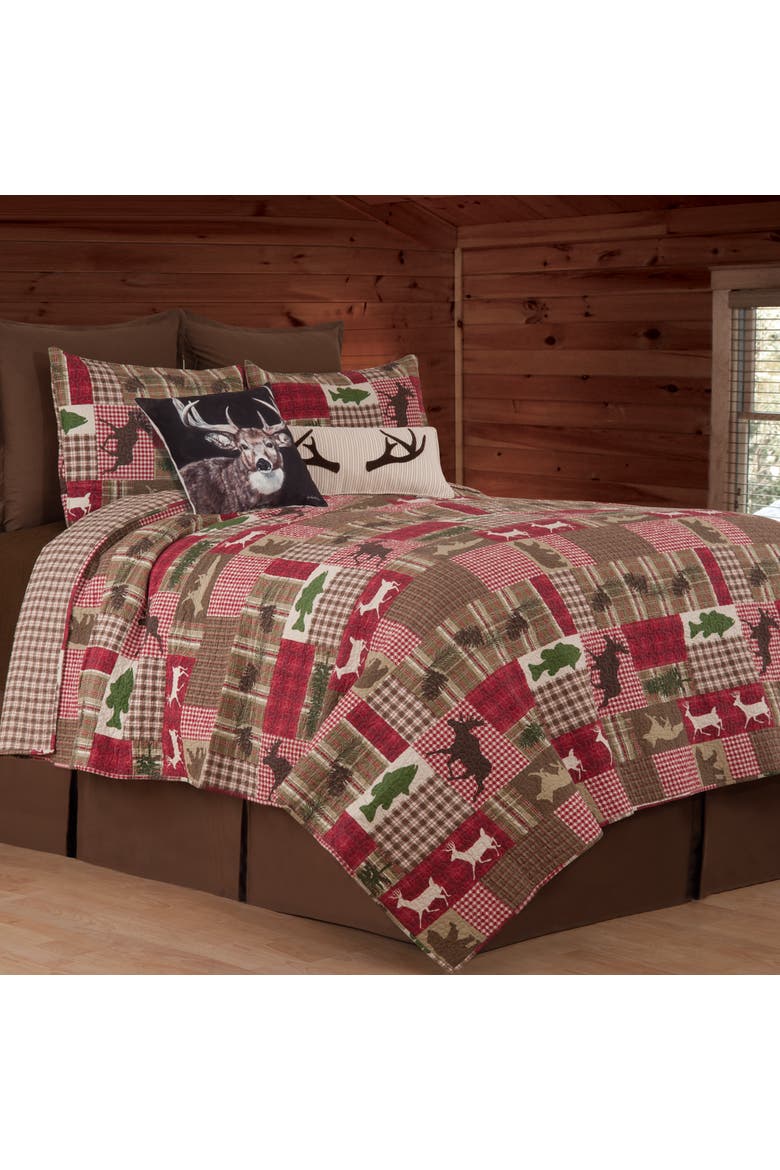 20" x 26" Hillcrest Cabin Cotton Standard Sham - Machine Washable, Alternate, color, Red