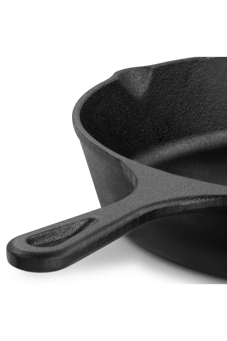 12 Inch Round Preseasoned Cast Iron Frying Pan, Alternate, color, Black