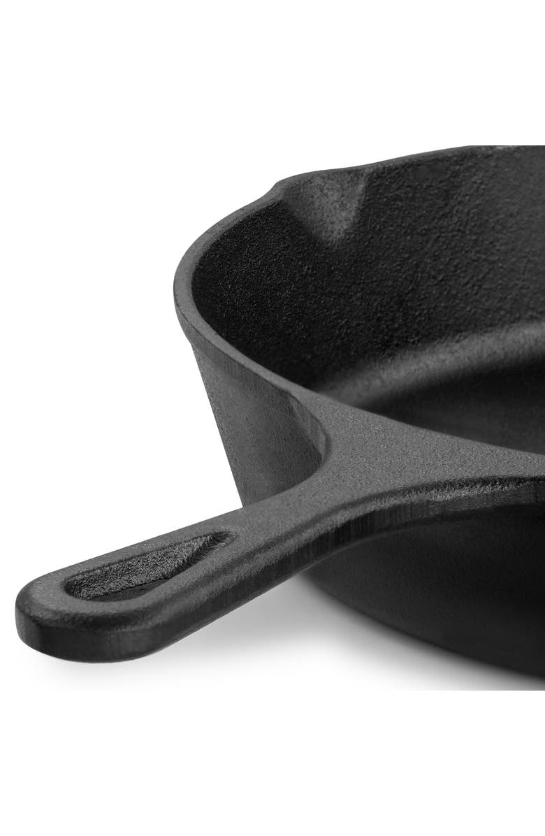 Megachef 12 Inch Round Preseasoned Cast Iron Frying Pan, Alternate, color, Black