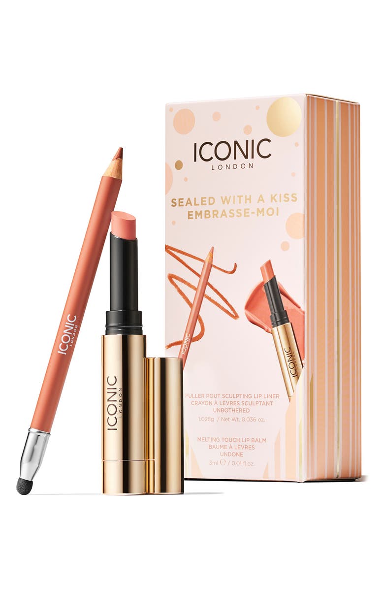 ICONIC LONDON Sealed with a Kiss Lip Liner & Lip Balm Set $52 Value, Main, color, 