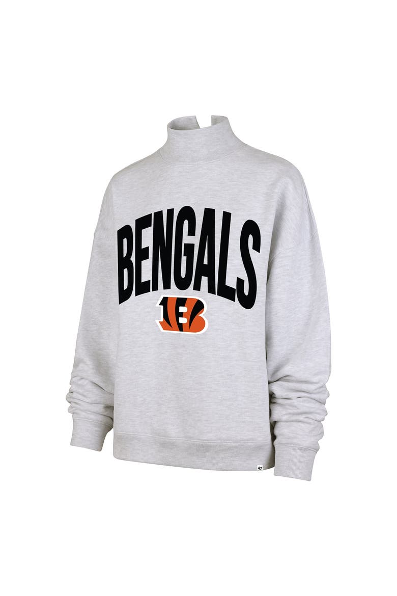 Women's '47  Gray Cincinnati Bengals Subtle Muse Mock Neck Sweatshirt, Alternate, color, Gray