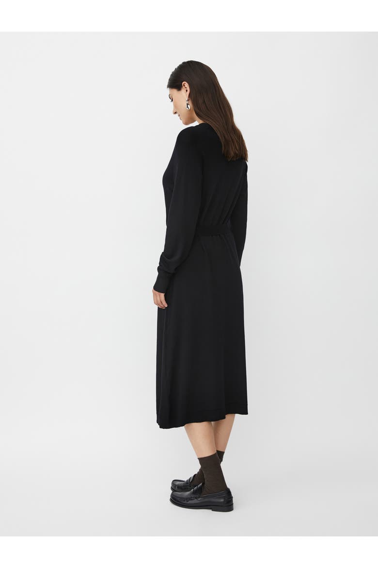MaNisuta Long Sleeve Belted Waist Dress, Alternate, color, Black