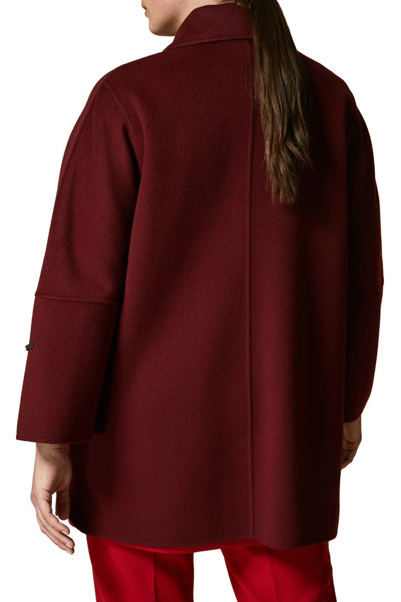 Narcisco Double Faced Wool Blend Coat, Alternate, color, BORDEAUX