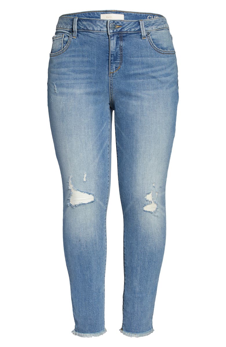 SLINK Jeans High Waist Fray Hem Ankle Jeans, Alternate, color, Claire