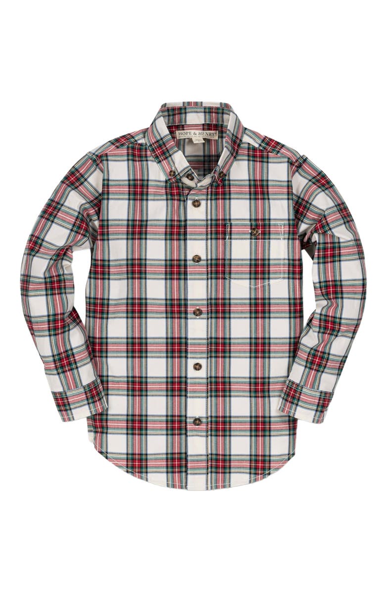 Hope & Henry Baby Boys' Stretch Poplin Button Down Shirt, Infant, Main, color,