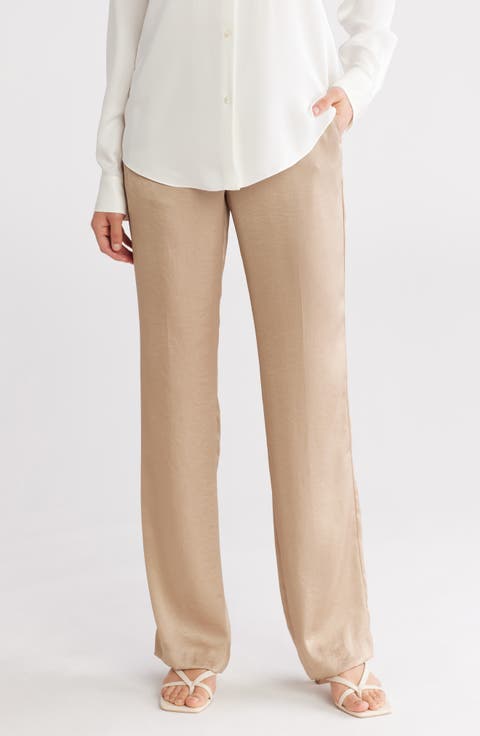 St. Wide Leg Crushed Satin Pants