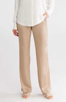Theory St. Wide Leg Crushed Satin Pants