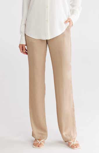 Theory St. Wide Leg Crushed Satin Pants
