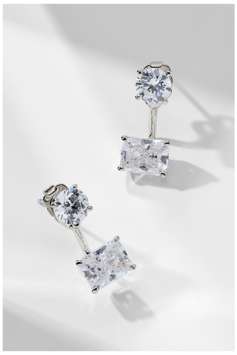 A la Carte Jacket Earrings, Alternate, color, RHODIUM