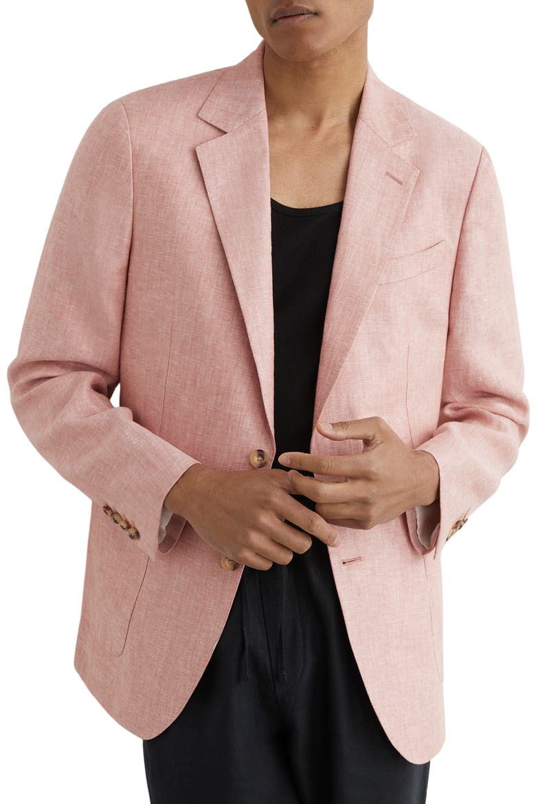 Atlantic Linen Sport Coat, Main, color, PLUM PINK