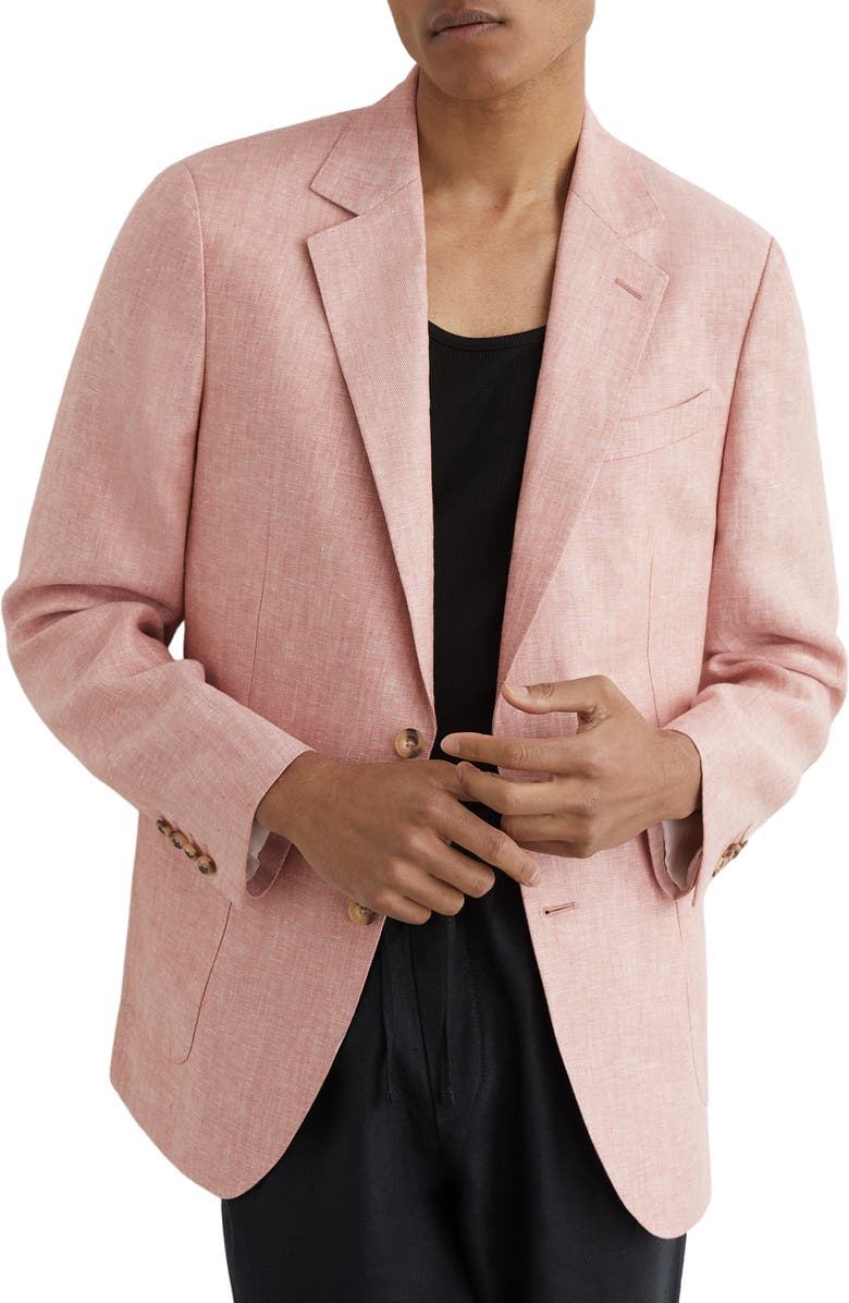 Reiss Atlantic Linen Sport Coat, Main, color, Plum Pink