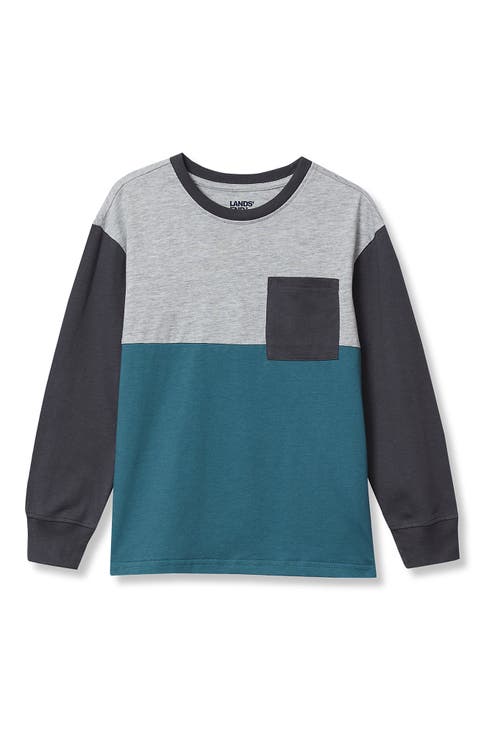 Boys Long Sleeve Color Block Shirt