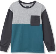 Lands' End Boys Long Sleeve Color Block Shirt