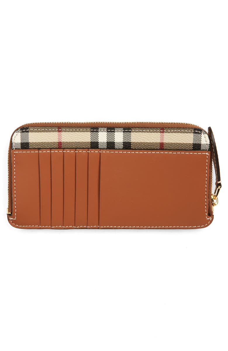 Burberry Somerset Vintage Check Coated Canvas & Leather Continental Wallet, Alternate, color,