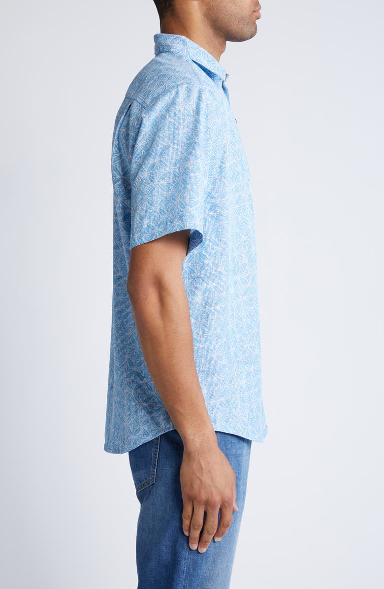 Tommy Bahama Coconut Point Fleur de Geometric Short Sleeve Button-Up Shirt, Alternate, color,