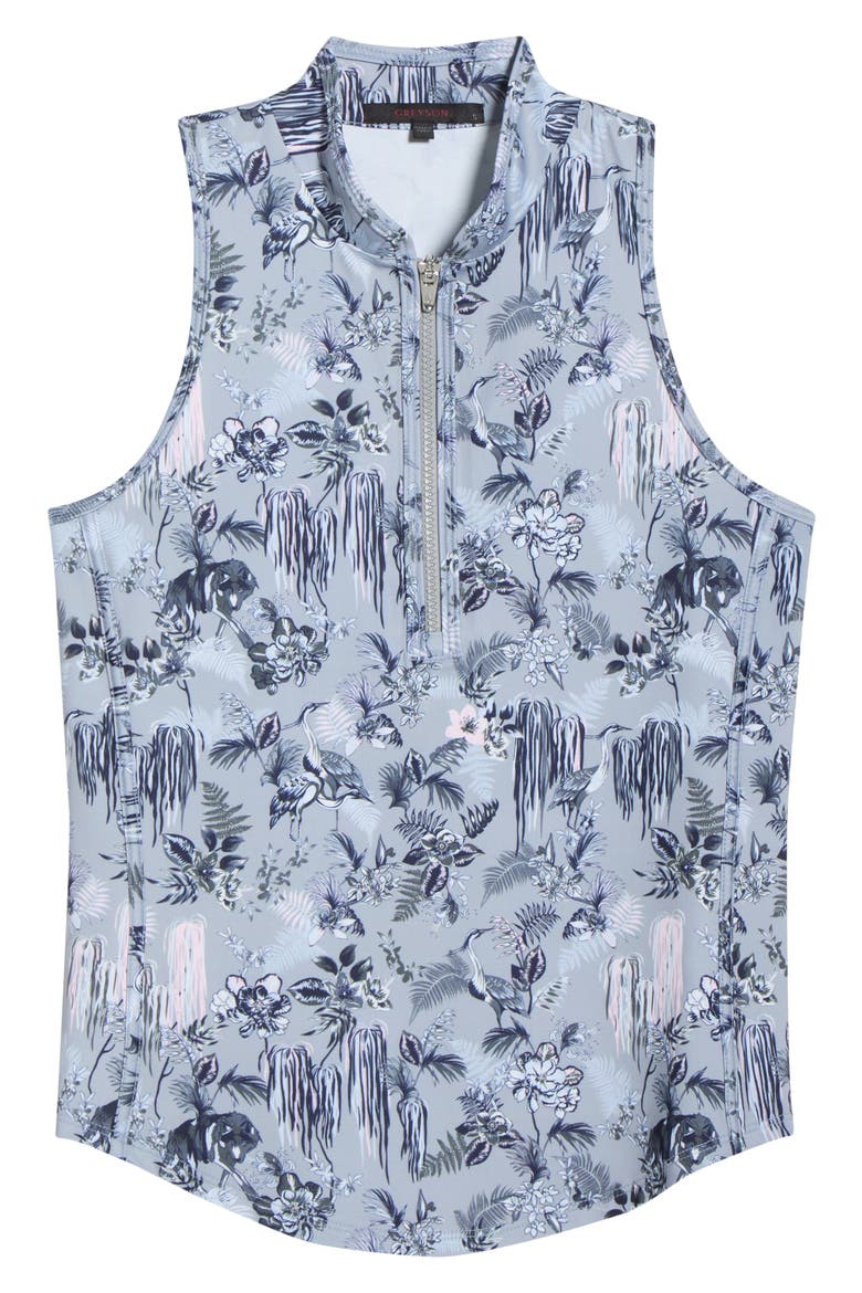 Night Lurk Sleeveless Half Zip Top, Alternate, color, BLUESTONE