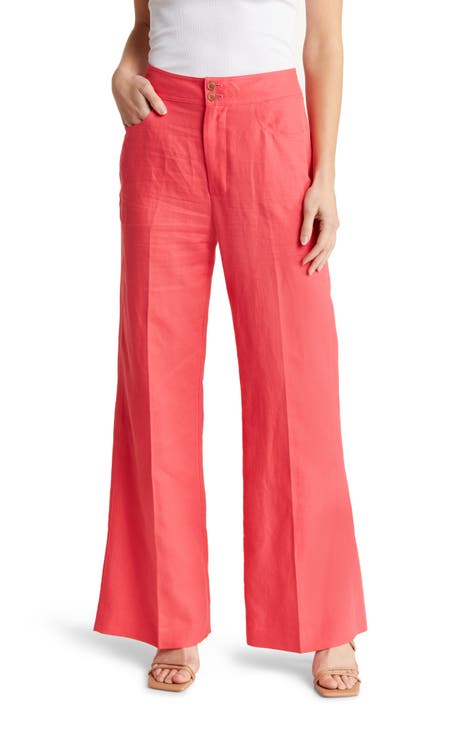 Modern Dojo High Waist Linen & Cotton Flare Leg Pants