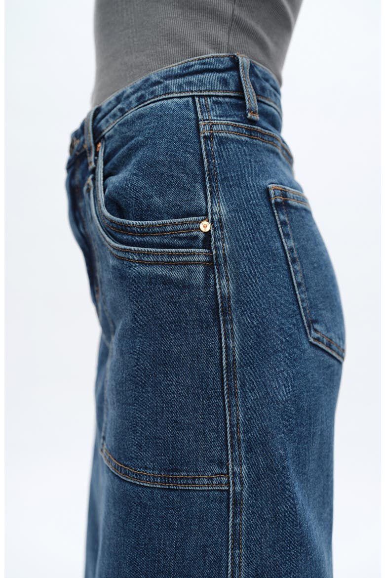 Beth Denim Midi Skirt, Alternate, color, FREEFALL