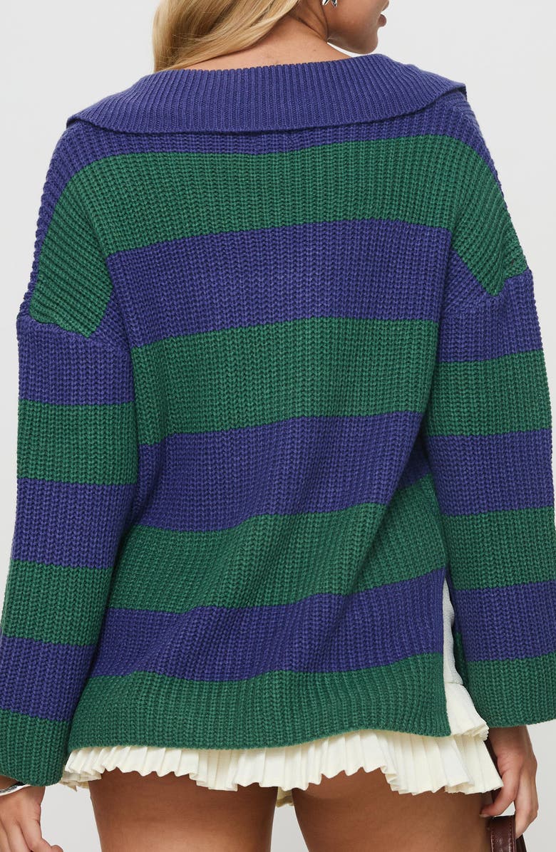 Princess Polly Olivah Stripe Collar Sweater, Alternate, color,