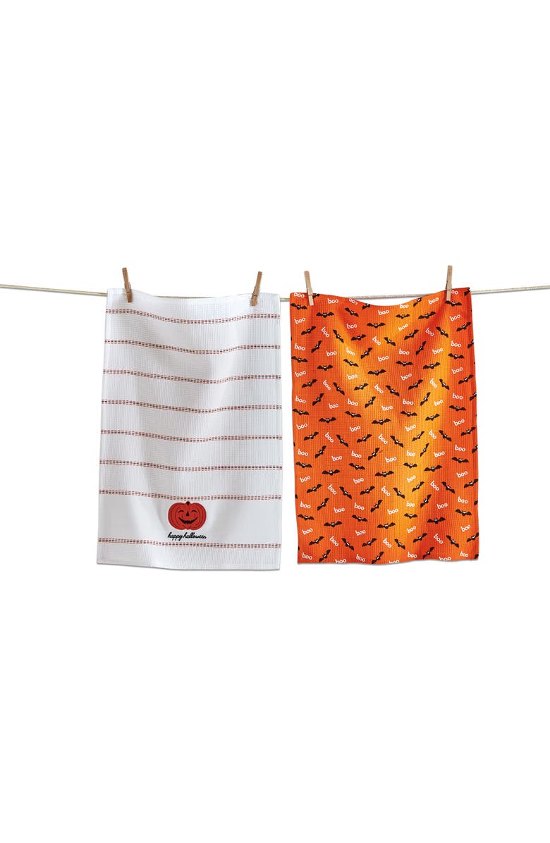 tag Happy Halloween Set of Two Multicolor Cotton Towels, Main, color, Multicolored