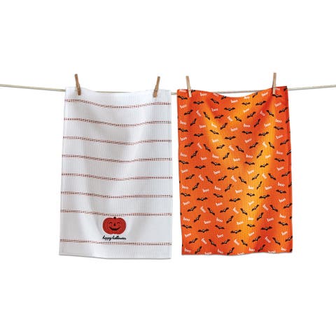 Happy Halloween Set of Two Multicolor Cotton Towels