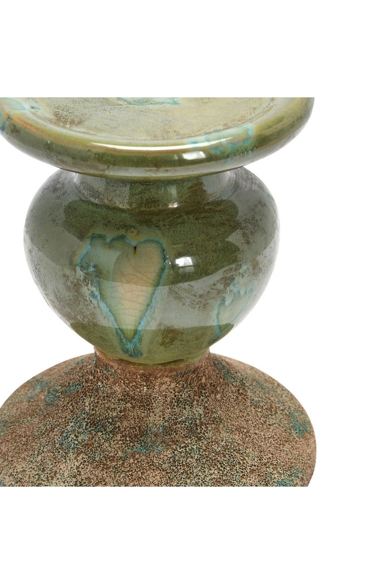 2-Tone Sculptural Pillar Candle Holder, Alternate, color, Green