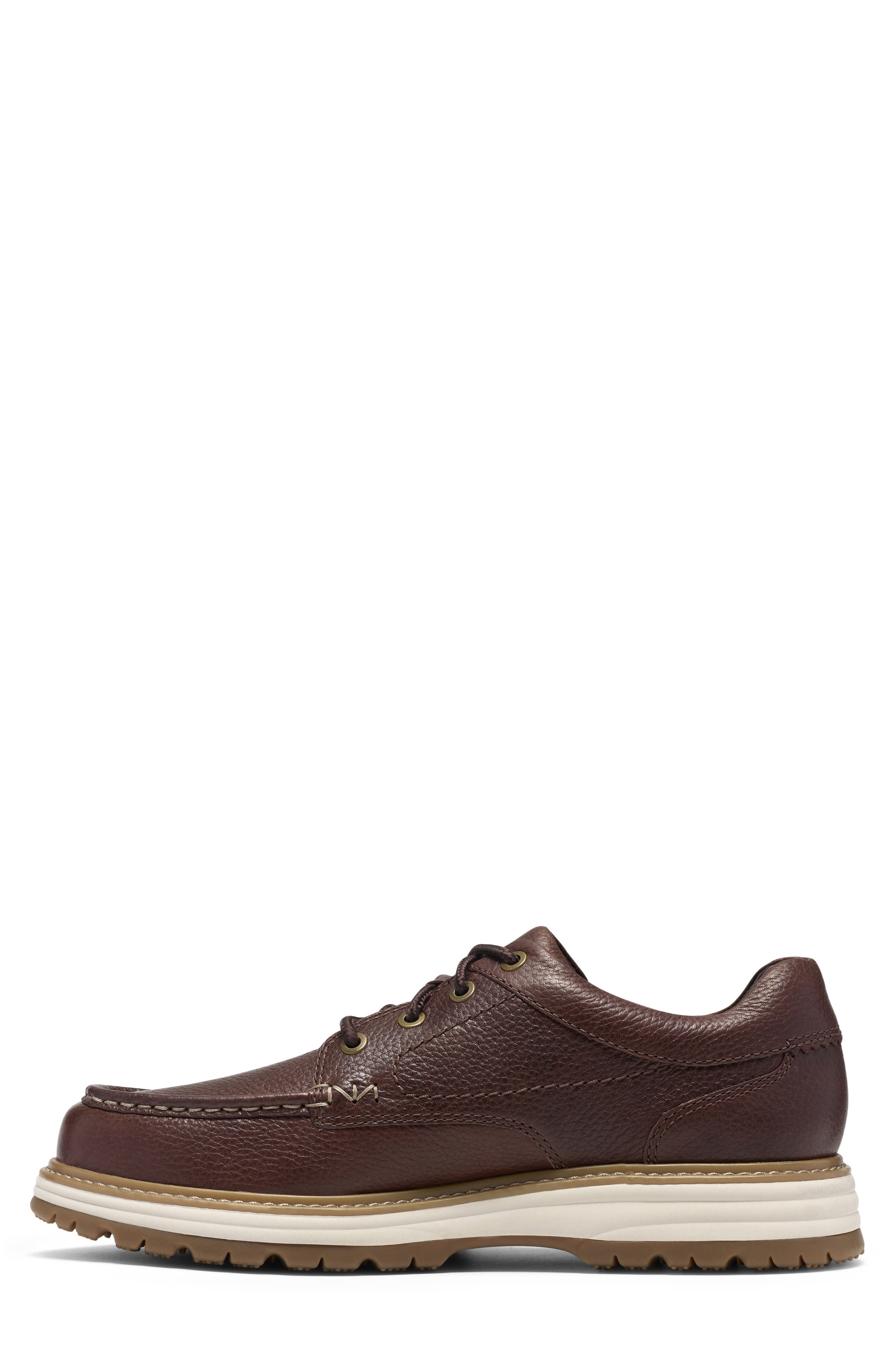 Melbury Lace Leather Moc Toe Derby, Alternate, color, DARK BROWN LEA