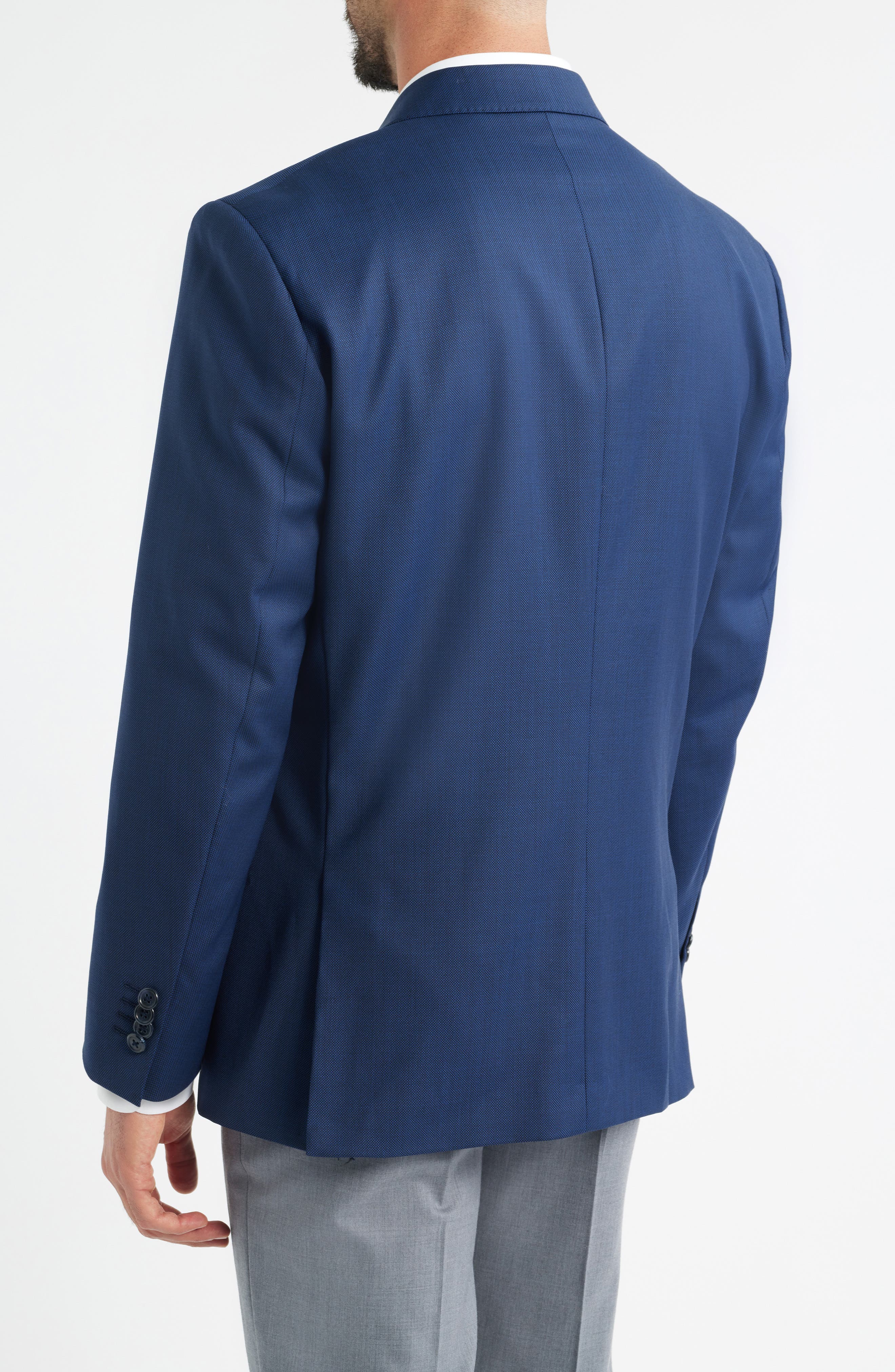 Navy Textured Wool Blend Sport Coat - image 2