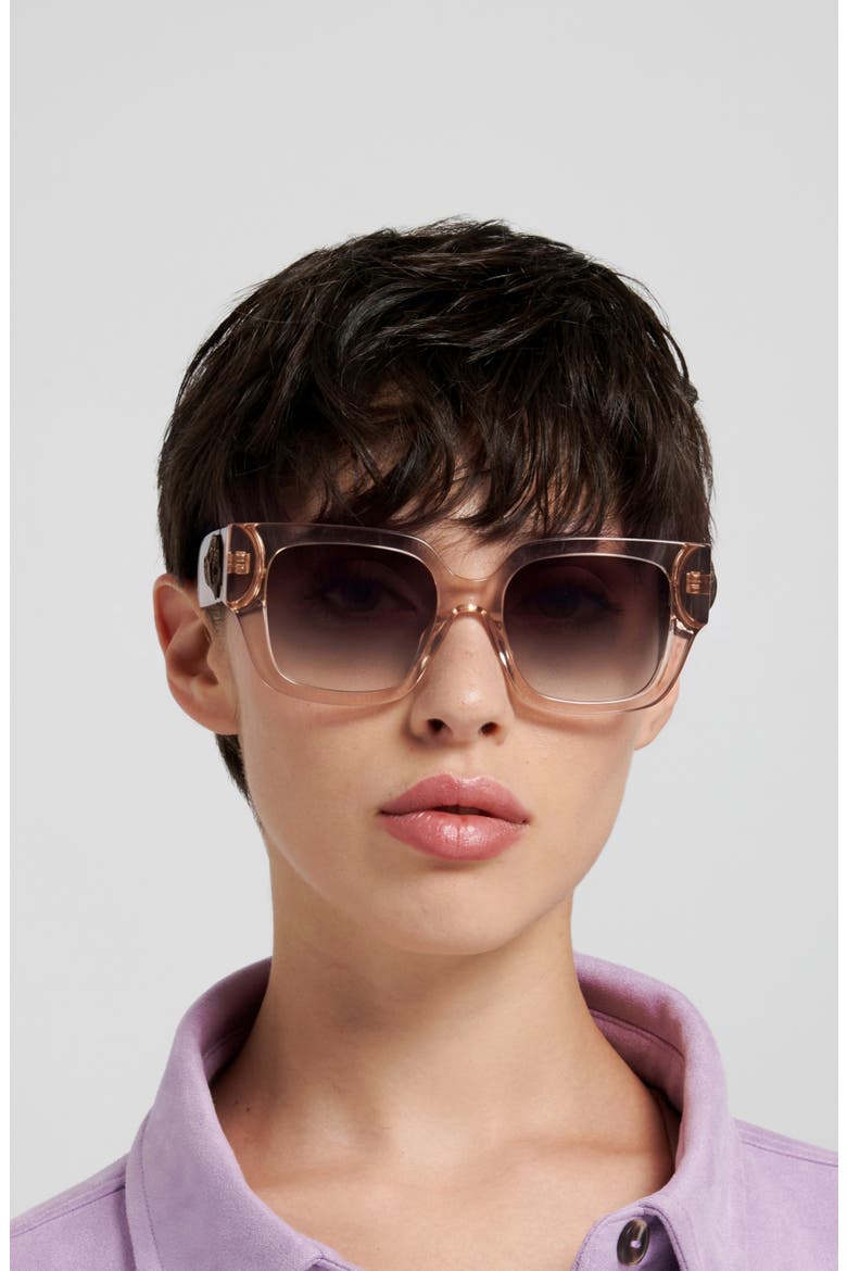 53mm Rectangular Sunglasses, Alternate, color, CRYSTAL BEIGE/ BROWN SF