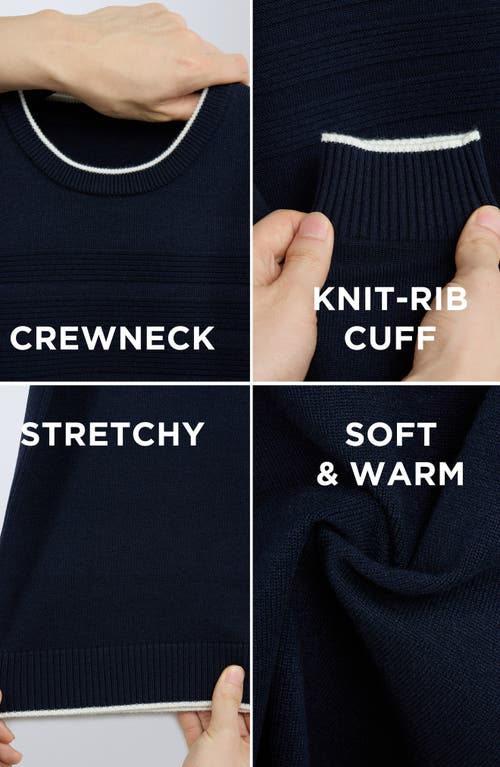 X-ray Xray Kids' Moto Ribbing Detail Crewneck Sweater In Blue