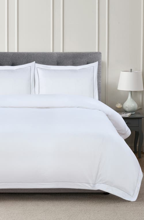 Melange Home Framed Embroidered Duvet & Sham Set In White/grey