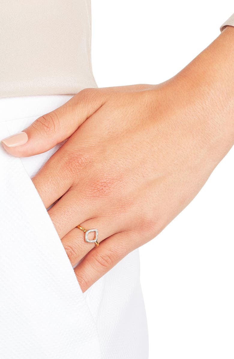 Monica Vinader Riva Mini Kite Diamond Stacking Ring, Alternate, color, Gold