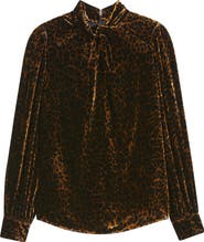 Elie Tahari The Levana Long Sleeve Velvet Shirt