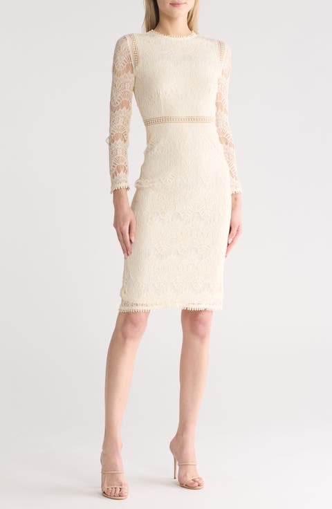 Lace Long Sleeve Midi Dress