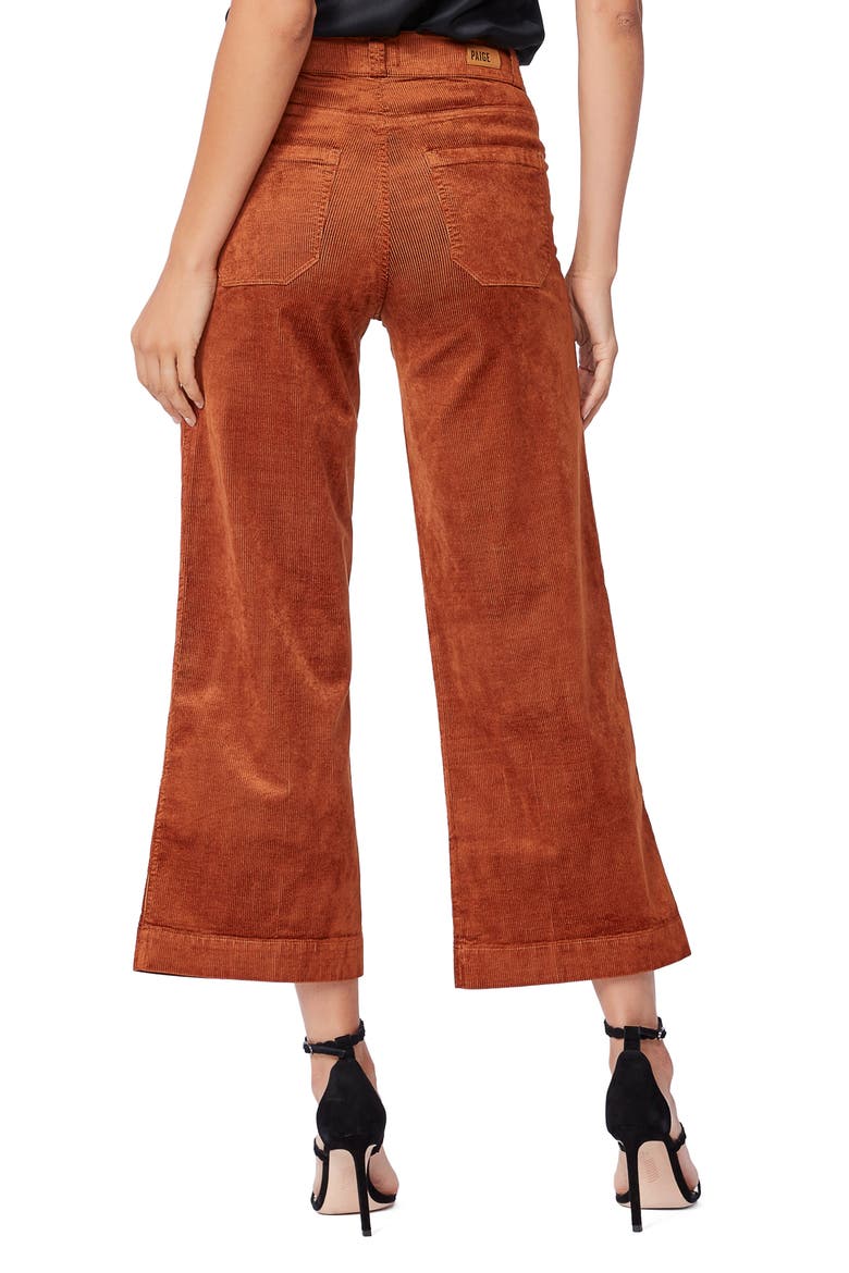 Anessa Corduroy Wide Leg Crop Pants, Alternate, color, ARGAN OIL