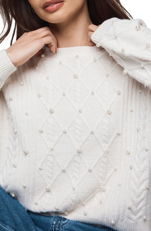 Splendid Demi Pearly Bead Sweater In White