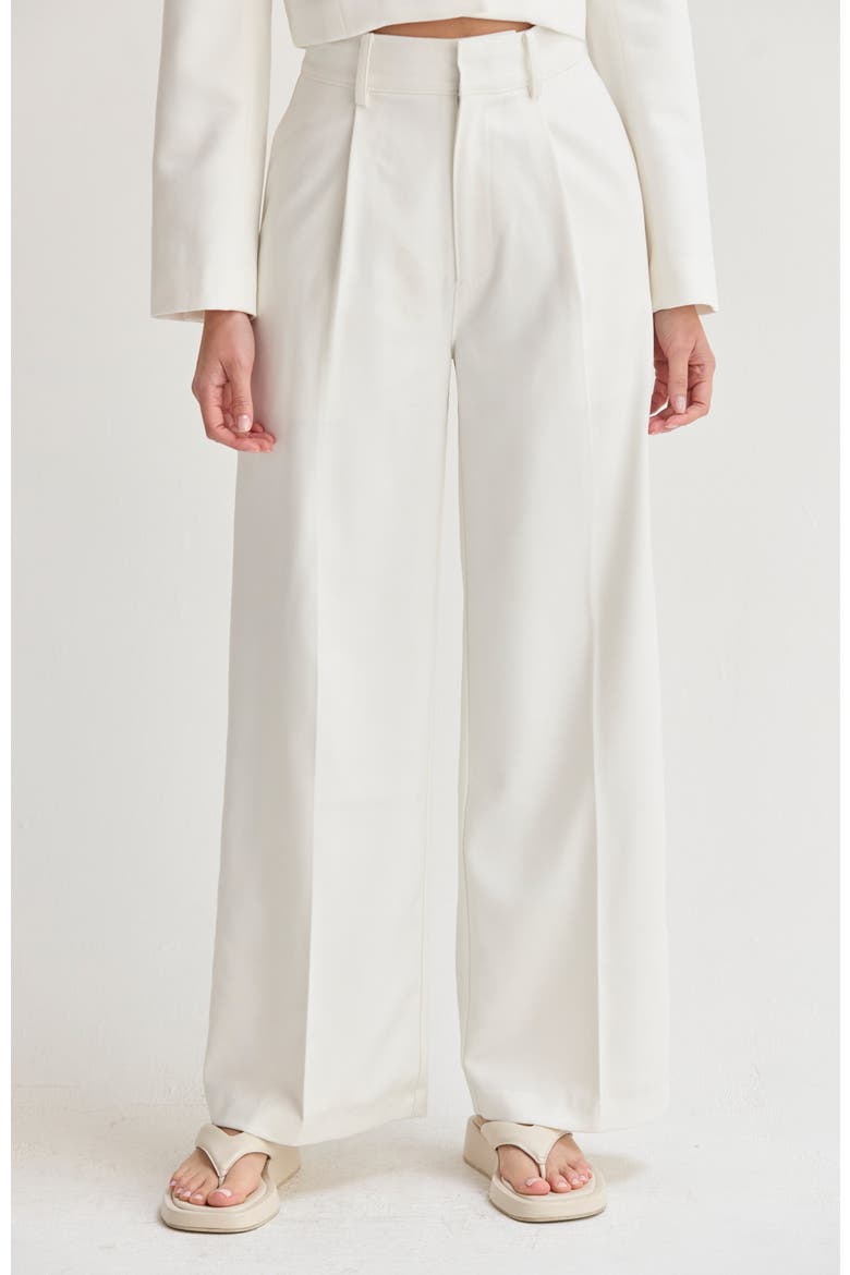 Tailored Wide Leg Trousers, Main, color, White