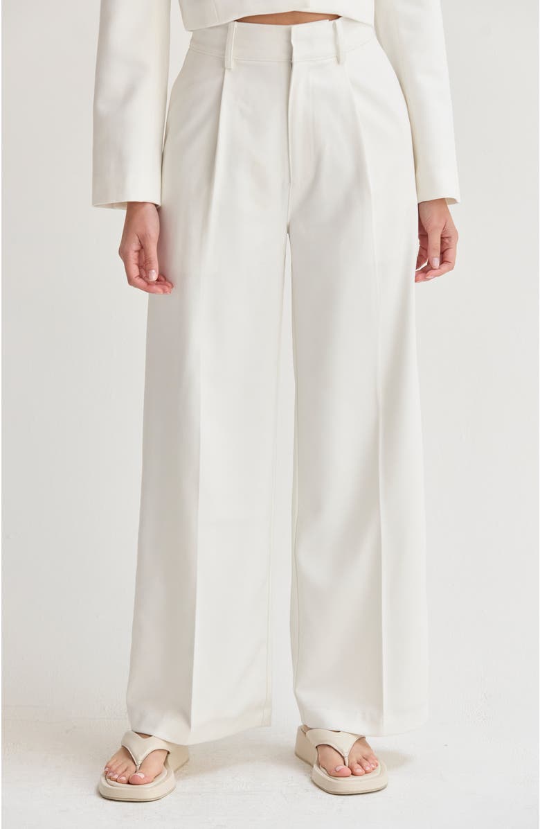 CRESCENT Tailored Wide Leg Trousers, Main, color, White
