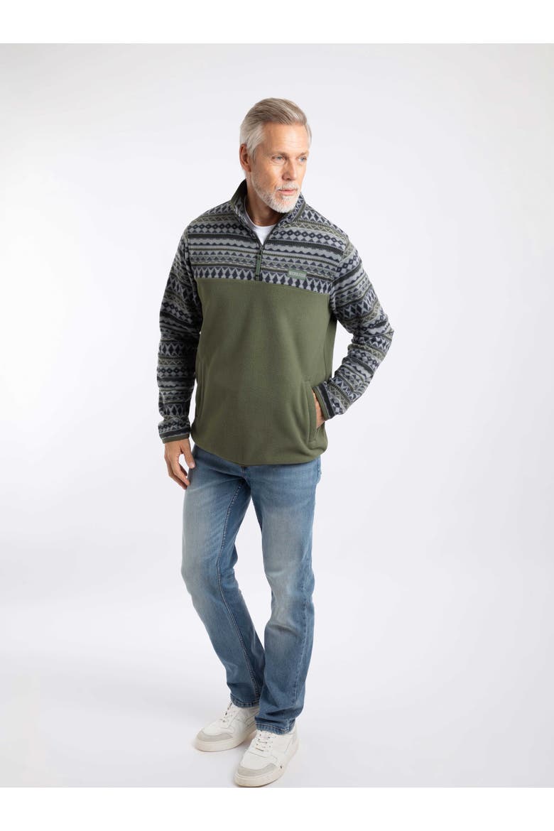 Gilbert 1/4 Zip Printed Microfleece, Alternate, color, Basil
