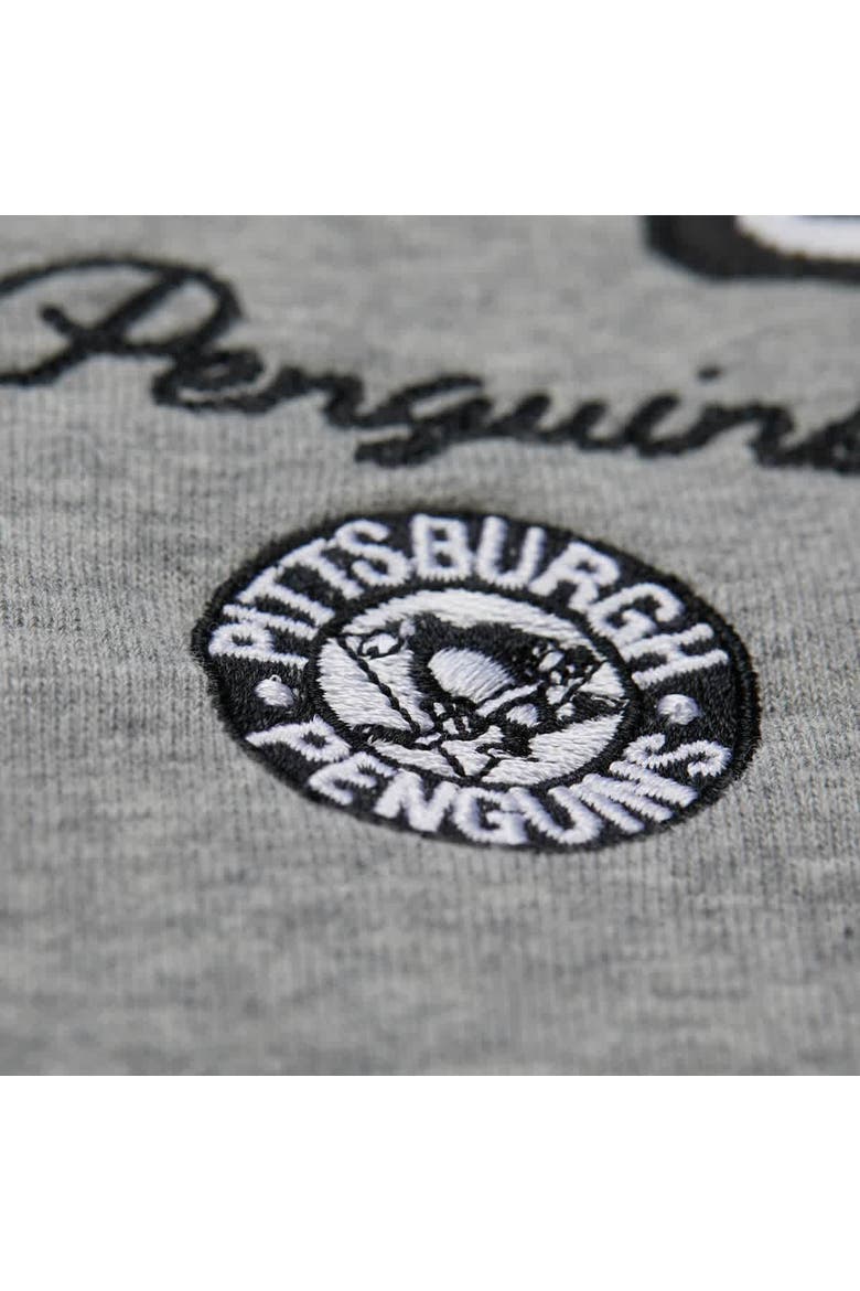 Women's Mitchell & Ness Heather Gray Pittsburgh Penguins Logo Lightweight Pullover Sweatshirt, Alternate, color, Heather Gray