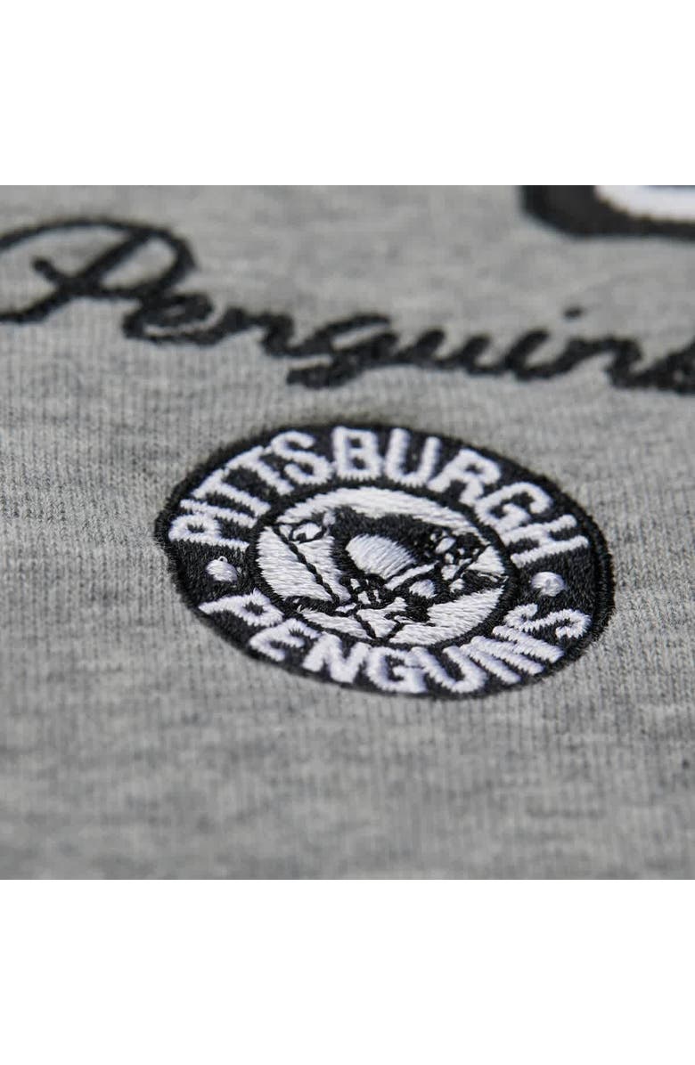 Mitchell & Ness Women's Mitchell & Ness Heather Gray Pittsburgh Penguins Logo Lightweight Pullover Sweatshirt, Alternate, color, Heather Gray