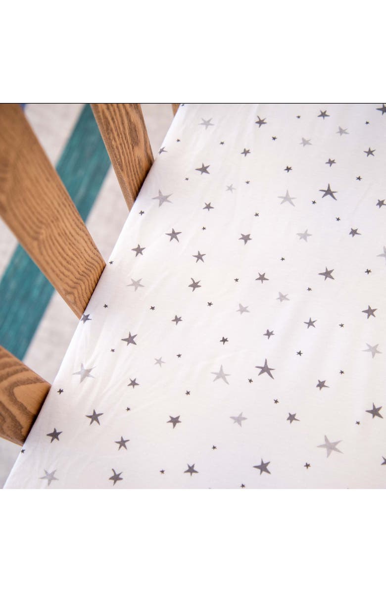 Ely's & Co. Baby Fitted Waterproof Pack N Play | Mini Portable Crib Sheet Set 2 Packs, Alternate, color, Grey Stars