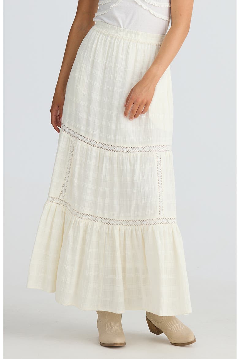 Aurora Tiered Maxi Skirt, Main, color, OFF WHITE